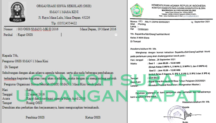 Contoh Surat Undangan Rapat Yang Dapat Kamu Contoh!